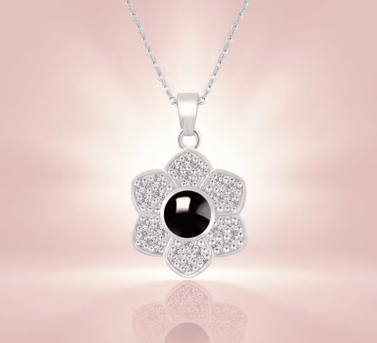 Custom Hidden Photo Projection 6 Petal flower Necklace - Hidden Forever