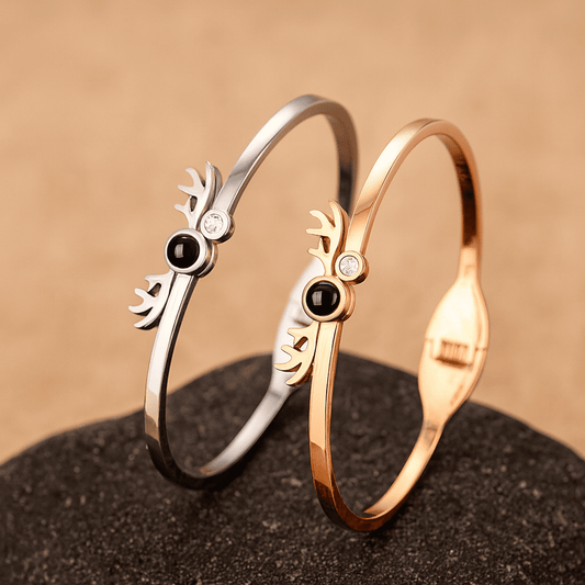 Custom Hidden Photo Projection Adjustable Antler Shape Bracelet - Hidden Forever