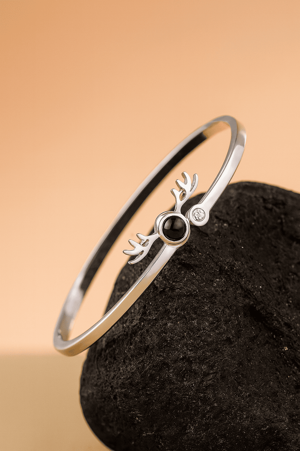 Custom Hidden Photo Projection Adjustable Antler Shape Bracelet - Hidden Forever