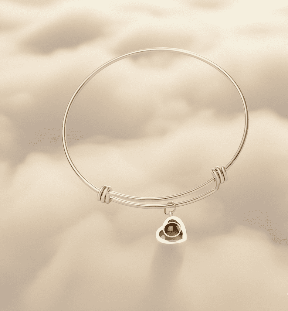 Custom Hidden Photo Projection Adjustable Bangle Heart Zircon Bracelet - Hidden Forever