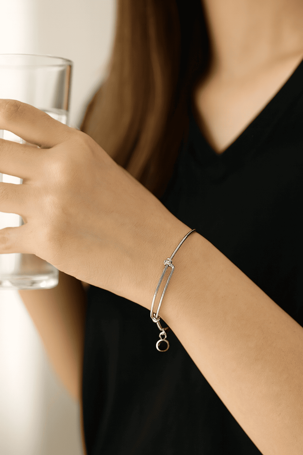 Custom Hidden Photo Projection Adjustable Bangle Round Zircon Bracelet - Hidden Forever