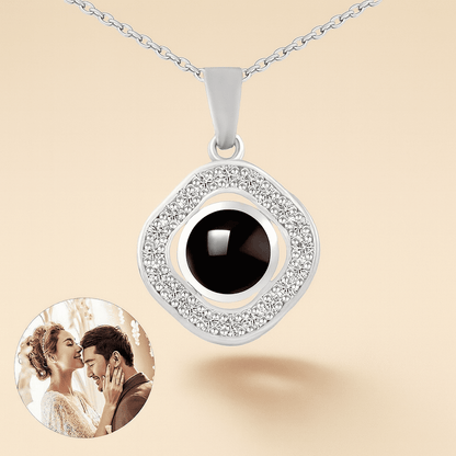Custom Hidden Photo Projection Black Onyx Necklace - Hidden Forever