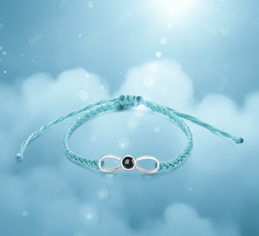 Custom Hidden Photo Projection Braided Infinity Zircon Bracelet - Hidden Forever