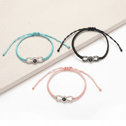 Custom Hidden Photo Projection Braided Infinity Zircon Bracelet - Hidden Forever