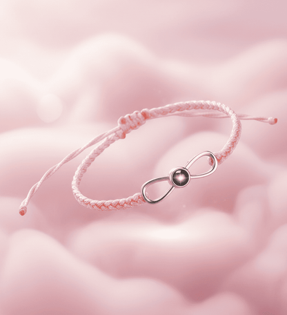 Custom Hidden Photo Projection Braided Infinity Zircon Bracelet - Hidden Forever