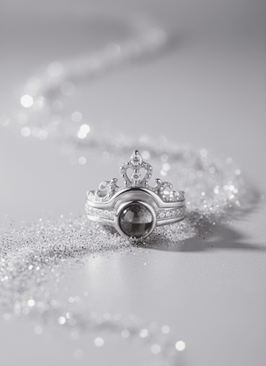 Custom - Hidden Photo Projection Crown Ring - Hidden Forever