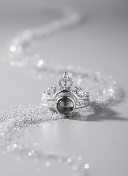 Custom - Hidden Photo Projection Crown Ring - Hidden Forever