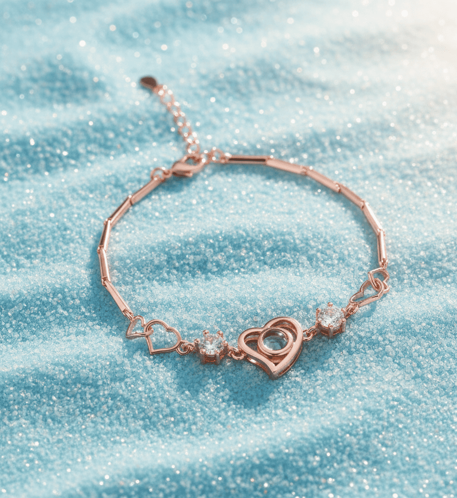 Custom Hidden Photo Projection Diamond Heart Necklace - Hidden Forever