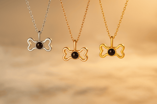 Custom Hidden Photo Projection Dog Bone Necklace - Hidden Forever