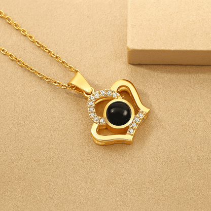 Custom Hidden Photo Projection Embellished Imperial Crown Necklace - Hidden Forever