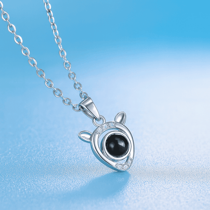 Custom Hidden Photo Projection Mini Fawn Diamond Necklace - Hidden Forever