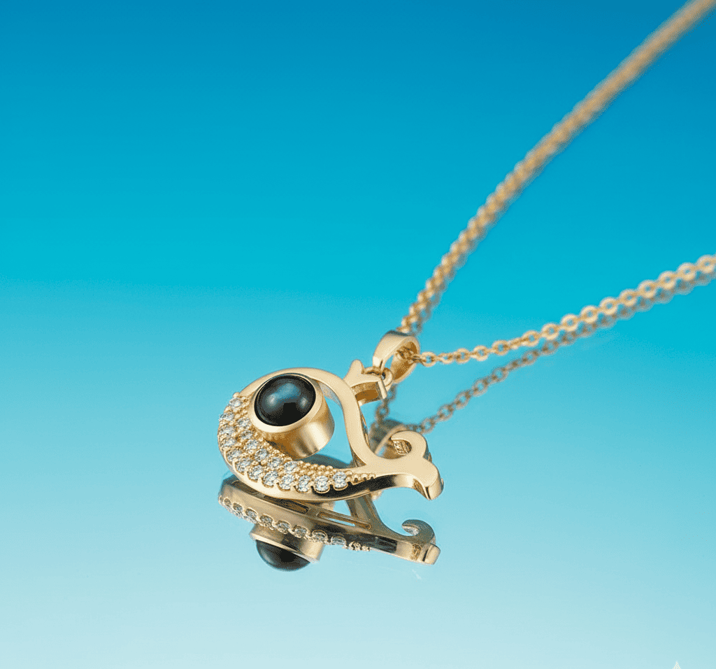 Custom Hidden Photo Projection Mini Whale Necklace - Hidden Forever