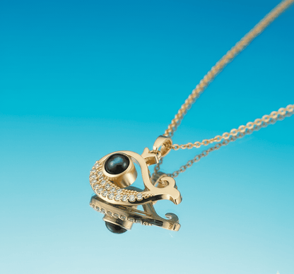 Custom Hidden Photo Projection Mini Whale Necklace - Hidden Forever