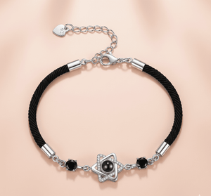 Custom Hidden Photo Projection Rope Hexagram Star Bracelet - Hidden Forever