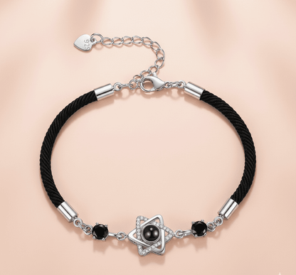 Custom Hidden Photo Projection Rope Hexagram Star Bracelet - Hidden Forever