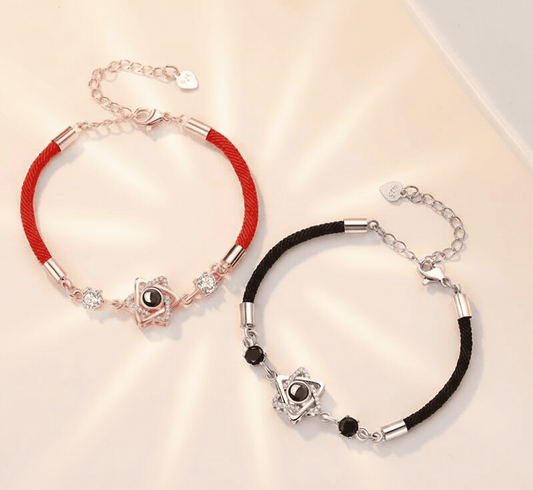 Custom Hidden Photo Projection Rope Hexagram Star Bracelet - Hidden Forever