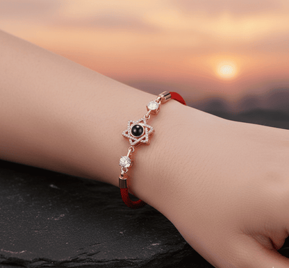 Custom Hidden Photo Projection Rope Hexagram Star Bracelet - Hidden Forever