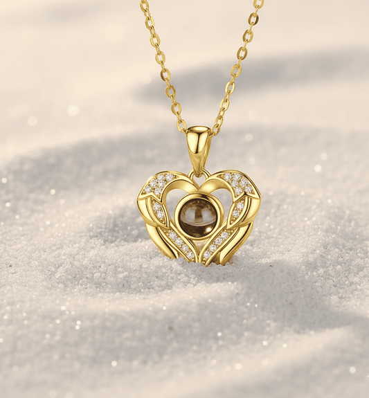 Custom Hidden Photo Projection Royal Heart Necklace - Hidden Forever