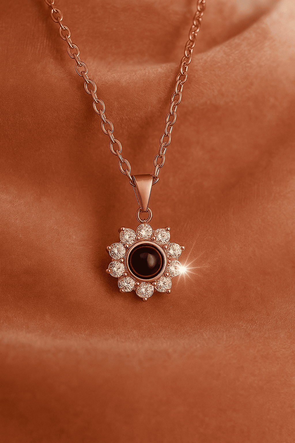 Custom Hidden Photo Sunflower Necklace - Hidden Forever