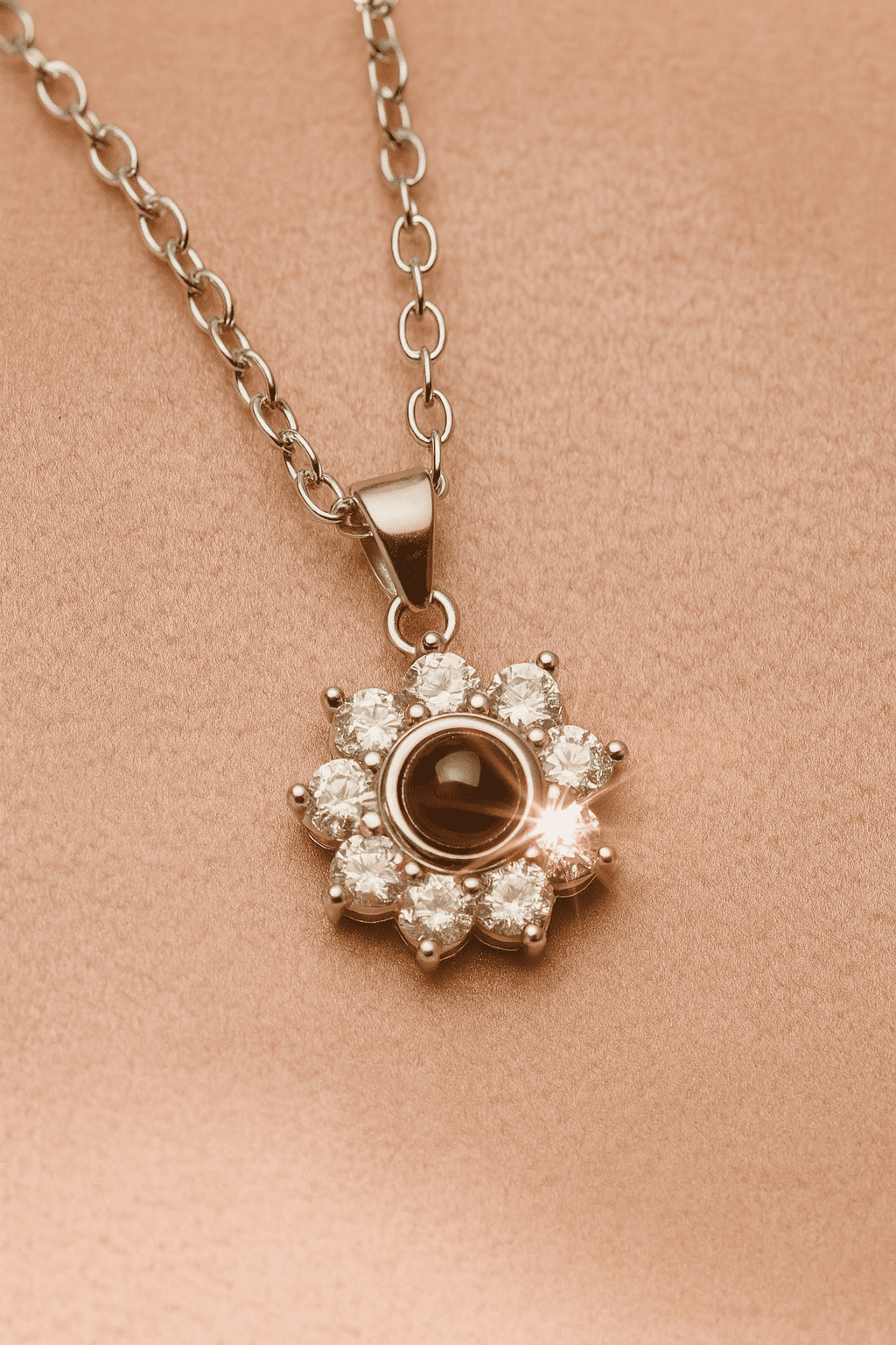 Custom Hidden Photo Sunflower Necklace - Hidden Forever