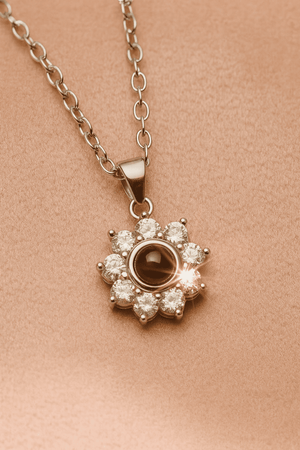 Custom Hidden Photo Sunflower Necklace - Hidden Forever