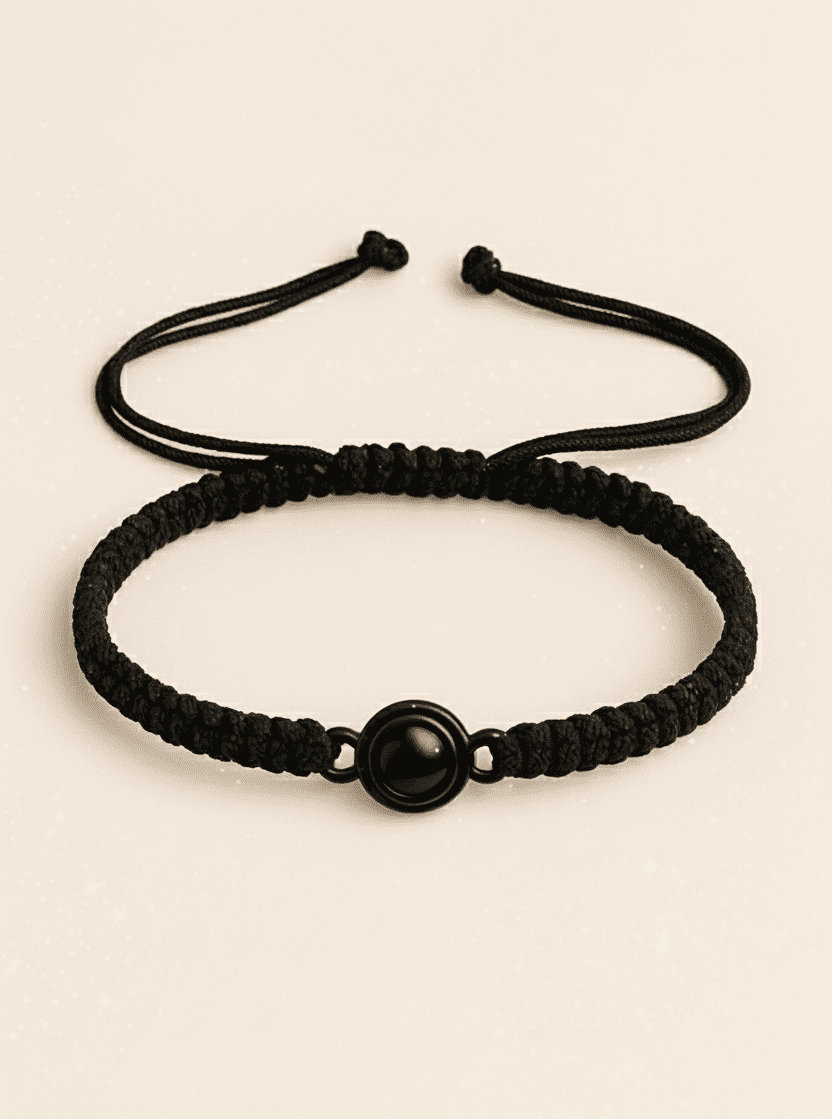 Custom Hidden Projection Photo Braided Bracelet - Hidden Forever
