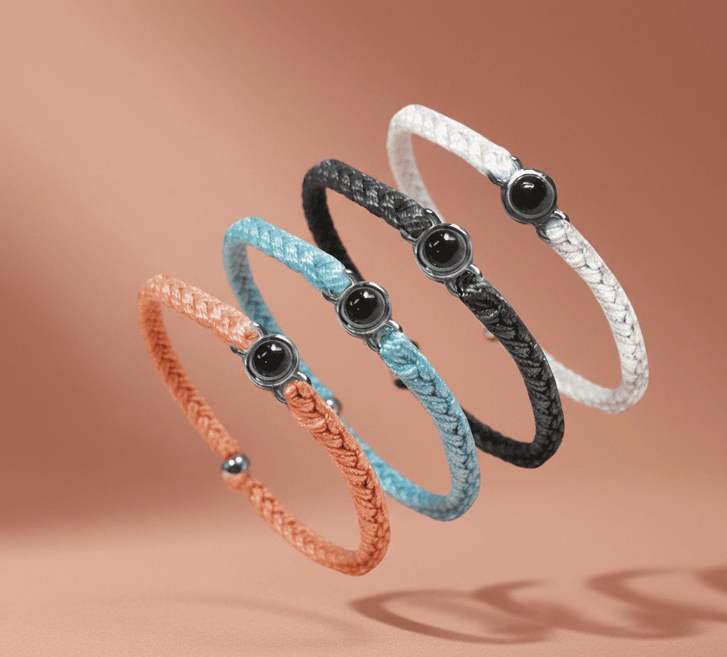 Custom Hidden Projection Photo Braided Bracelet - Hidden Forever
