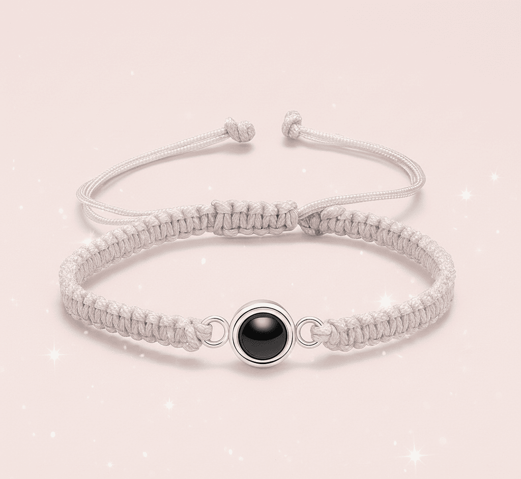 Custom Hidden Projection Photo Braided Bracelet - Hidden Forever