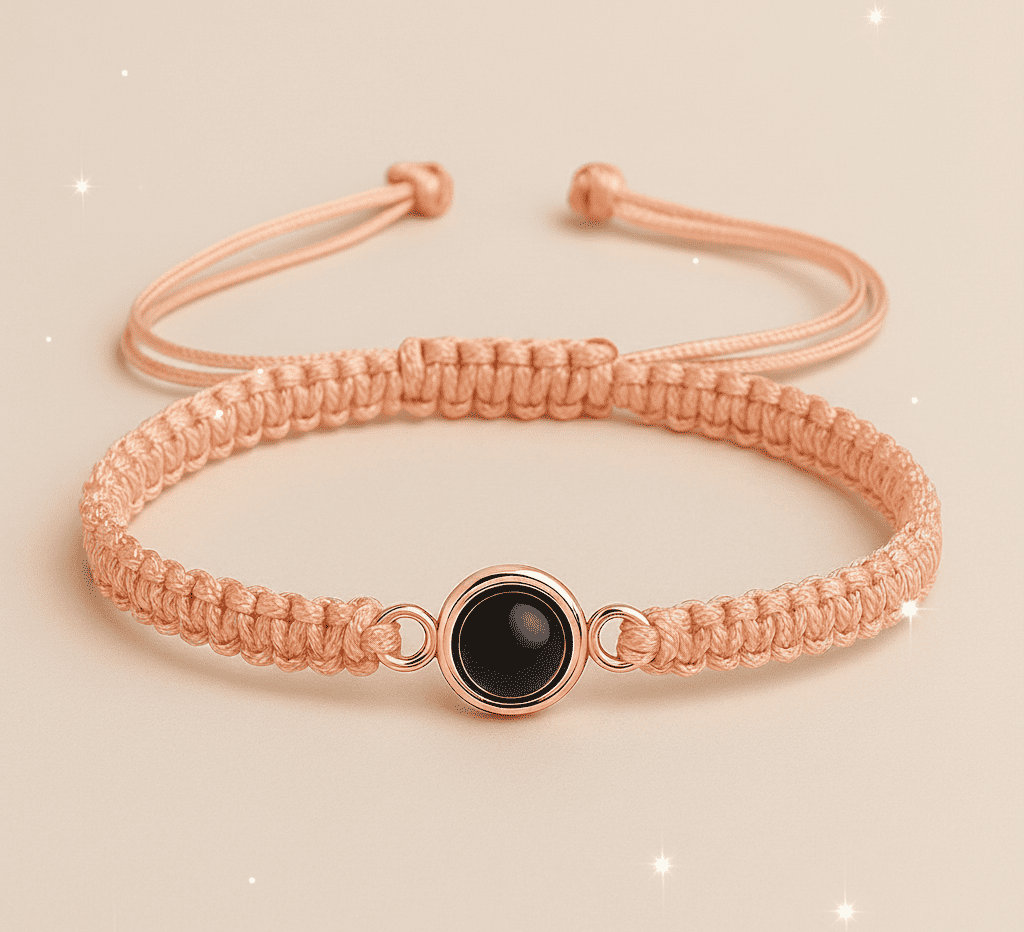 Custom Hidden Projection Photo Braided Bracelet - Hidden Forever