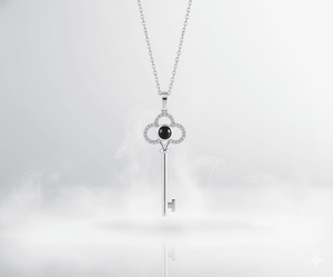 Custom Key Zircon Hidden Photo Necklace - Hidden Forever