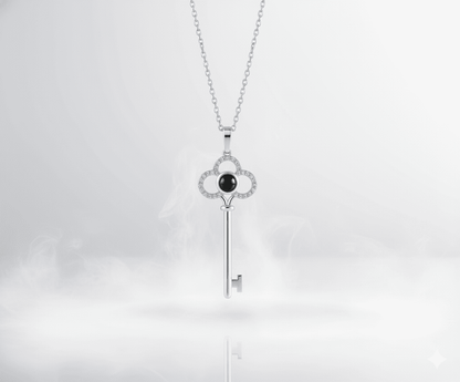 Custom Key Zircon Hidden Photo Necklace - Hidden Forever