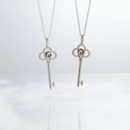 Custom Key Zircon Hidden Photo Necklace - Hidden Forever