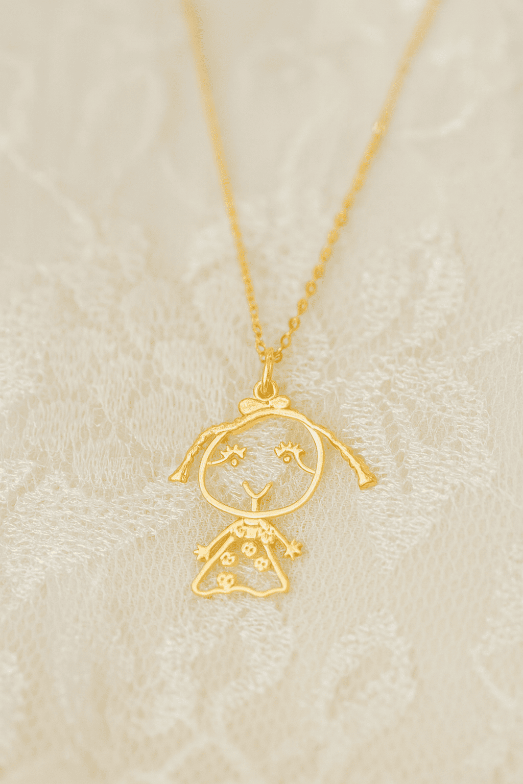 Custom Kids Hand Drawing Necklace - Hidden Forever