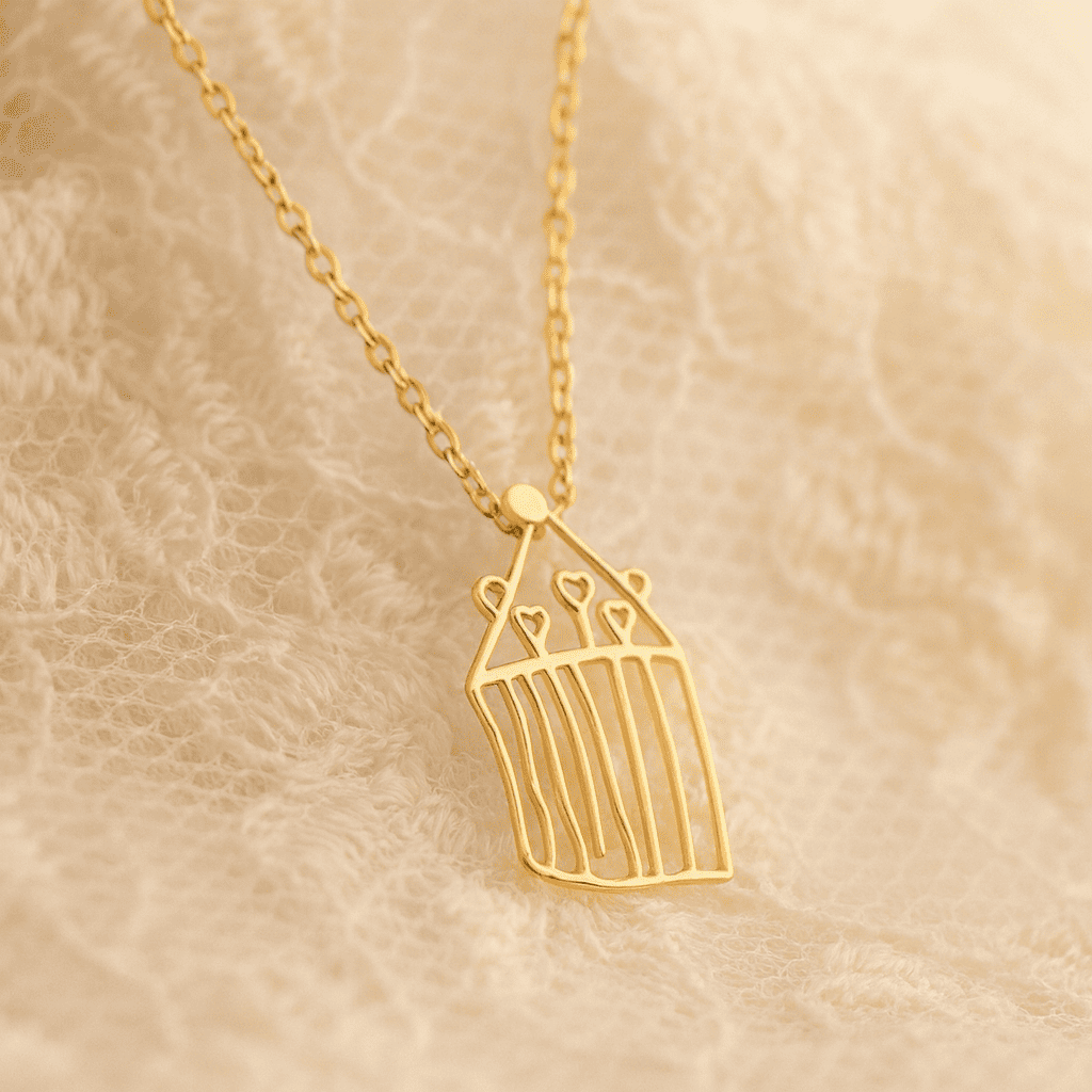 Custom Kids Hand Drawing Necklace - Hidden Forever