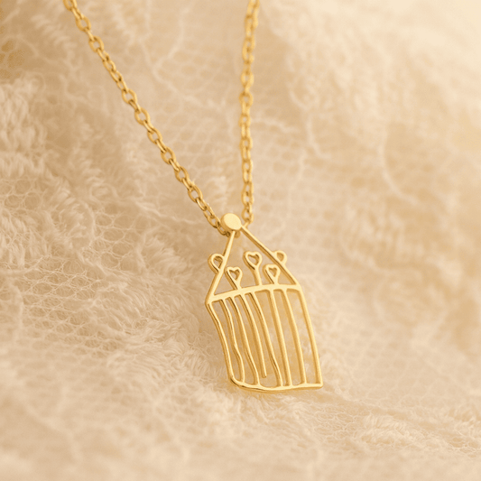 Custom Kids Hand Drawing Necklace - Hidden Forever