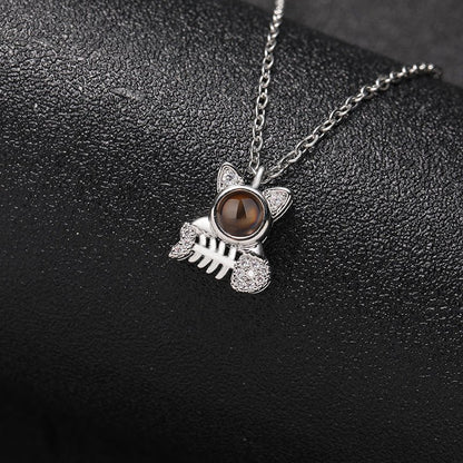 Custom Kitty Catch Hidden Photo Necklace - Hidden Forever