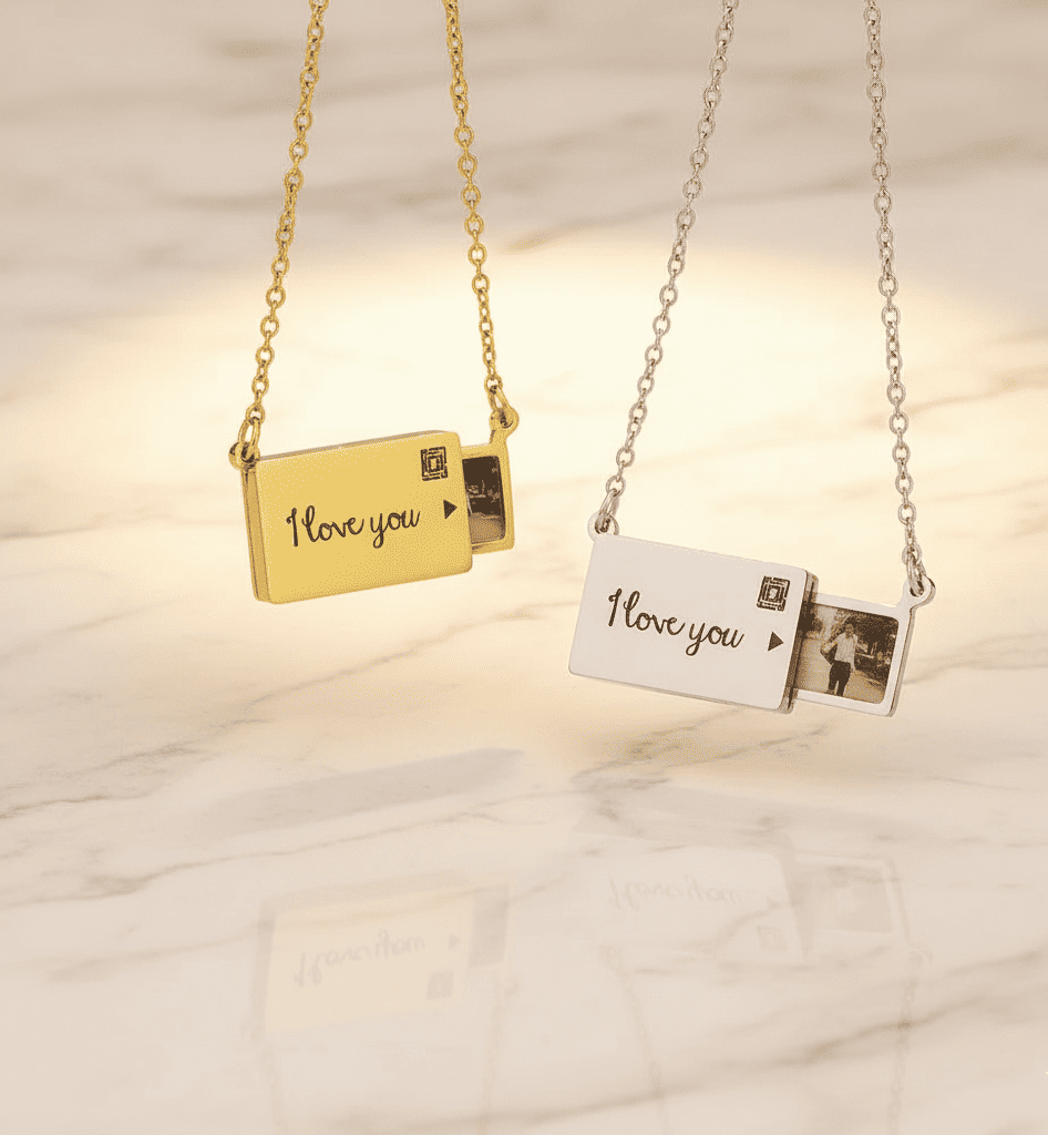 Custom Locket with Hidden Photo Pendant Necklace - Hidden Forever