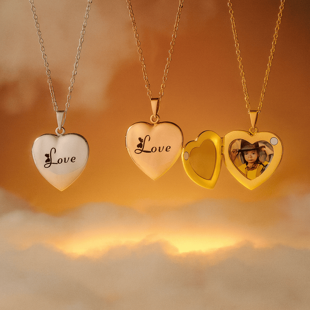 Custom Love Locket Hidden Photo Necklace - Hidden Forever