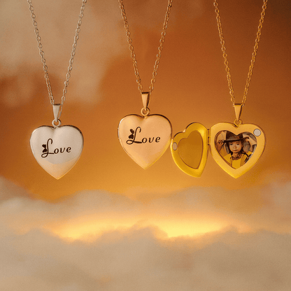 Custom Love Locket Hidden Photo Necklace - Hidden Forever