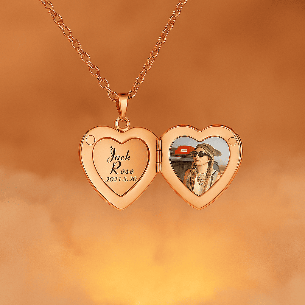 Custom Love Locket Hidden Photo Necklace - Hidden Forever