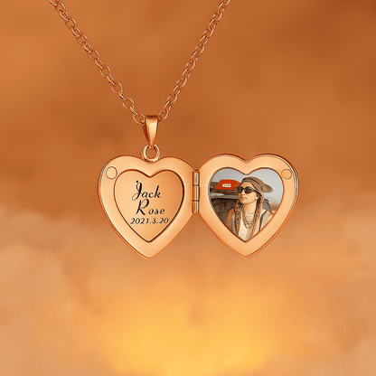 Custom Love Locket Hidden Photo Necklace - Hidden Forever