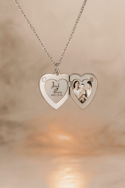 Custom Love Locket Hidden Photo Necklace - Hidden Forever