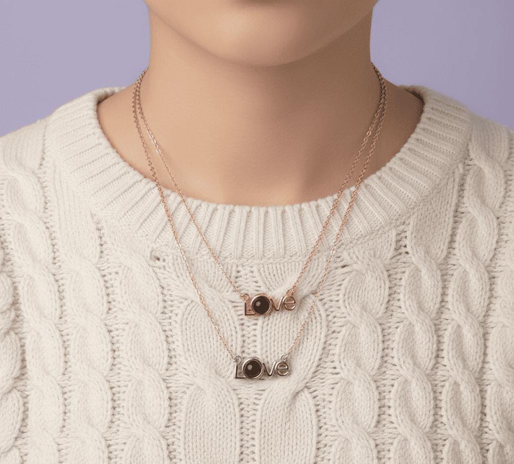 Custom LOVE Style Zircon Hidden Photo Necklace - Hidden Forever