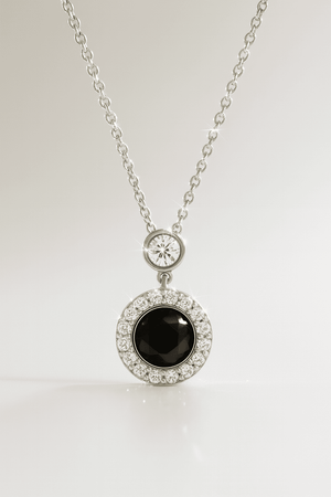 Custom Mini Halo Diamond Hidden Photo Necklace - Hidden Forever