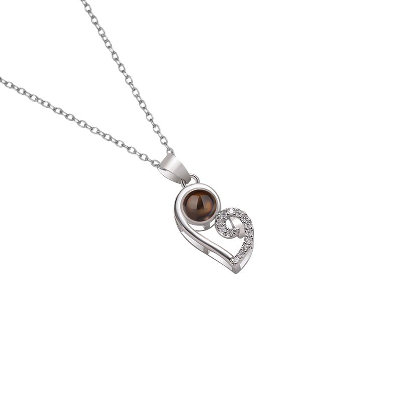 Custom Modern Twist Heart Hidden Photo Necklace - Hidden Forever