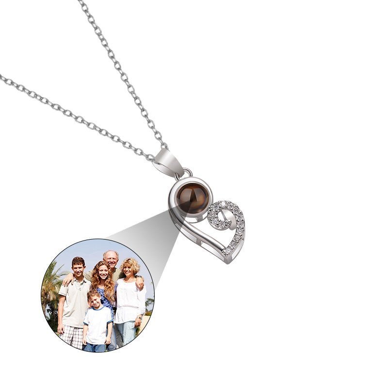 Custom Modern Twist Heart Hidden Photo Necklace - Hidden Forever