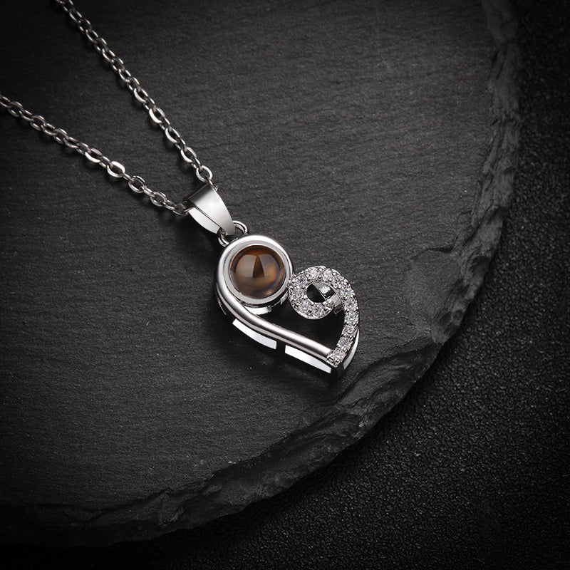 Custom Modern Twist Heart Hidden Photo Necklace - Hidden Forever