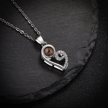 Custom Modern Twist Heart Hidden Photo Necklace - Hidden Forever