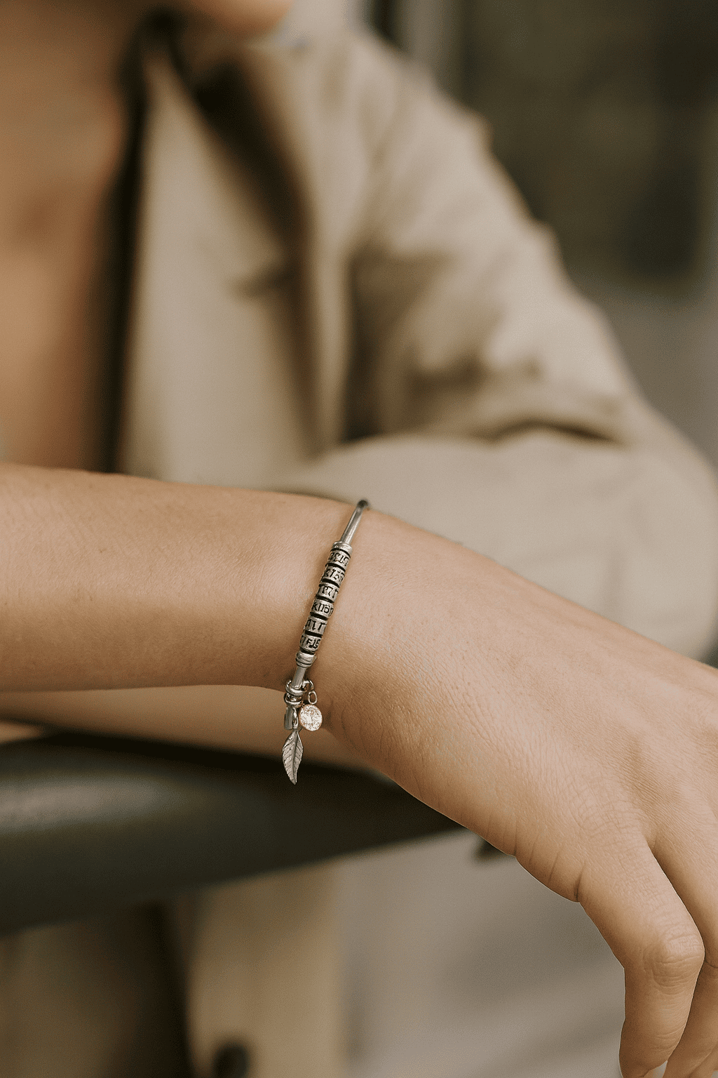 Custom Mother Bangle with Birthstone and Children's Name - Hidden Forever