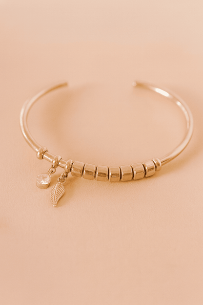 Custom Mother Bangle with Birthstone and Children's Name - Hidden Forever